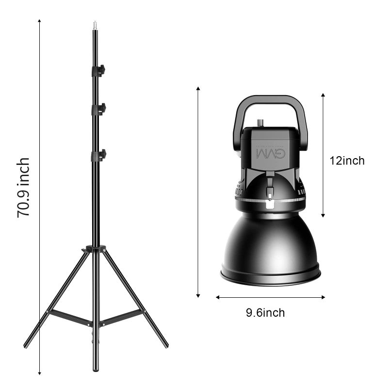 GVM Great Video Maker GVM 80W CRI97+ 5600K Dimmable LED Video Lights with Bowens Mount Kit Continuous Output Lighting Spotlight for YouTube Vlog Wedding Photography Shooting Light with Reflector - Image 5